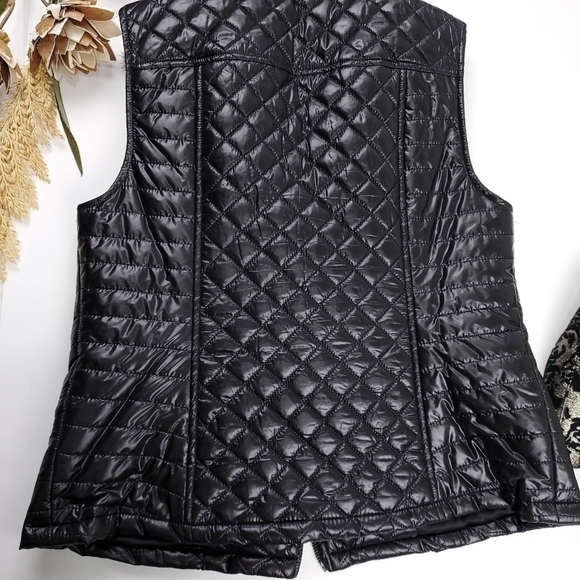 Talbots Black Removable Faux Fur Puffer Vest Sp - Picture 11 of 15